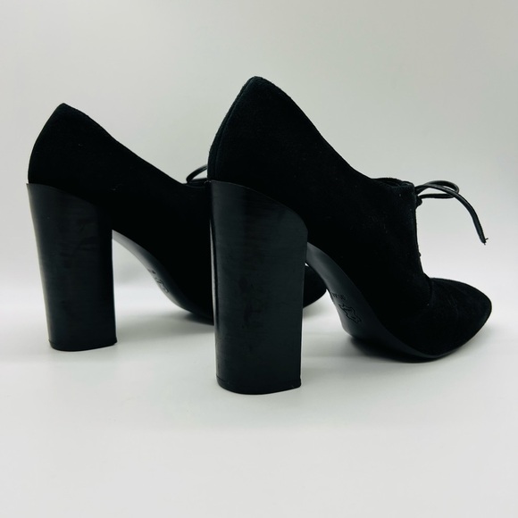 TORY BURCH WOMENS BLACK SUEDE LACE UP HEELS SIZE 9.5M - Picture 4 of 13